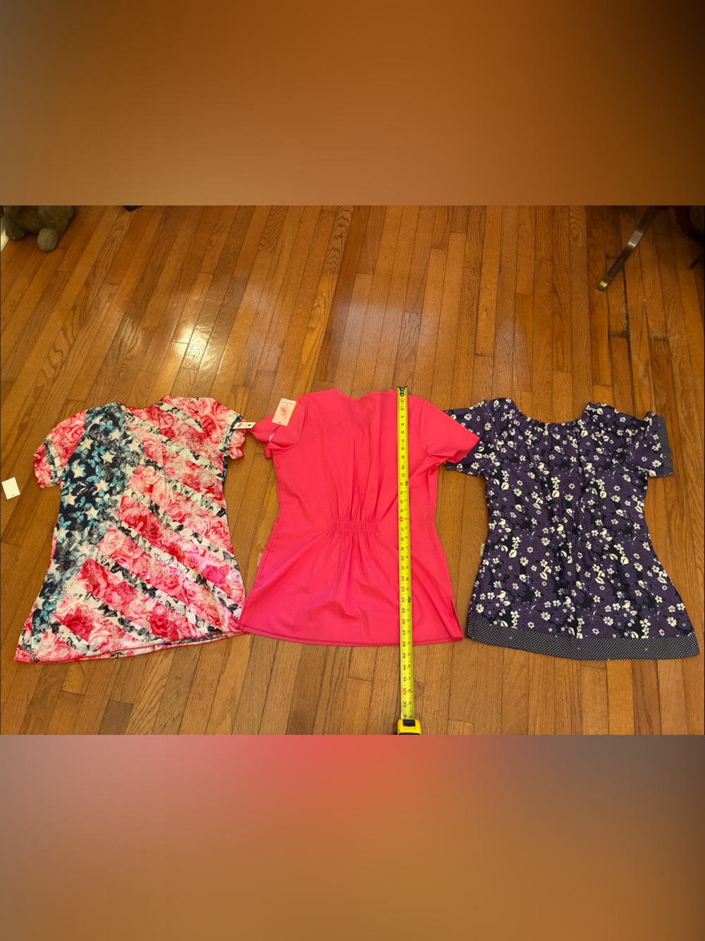 Koi Scrub Tops (3)  Pinks/Purple. Feminine, Boho gathered fit. NWT S - Picture 2 of 8